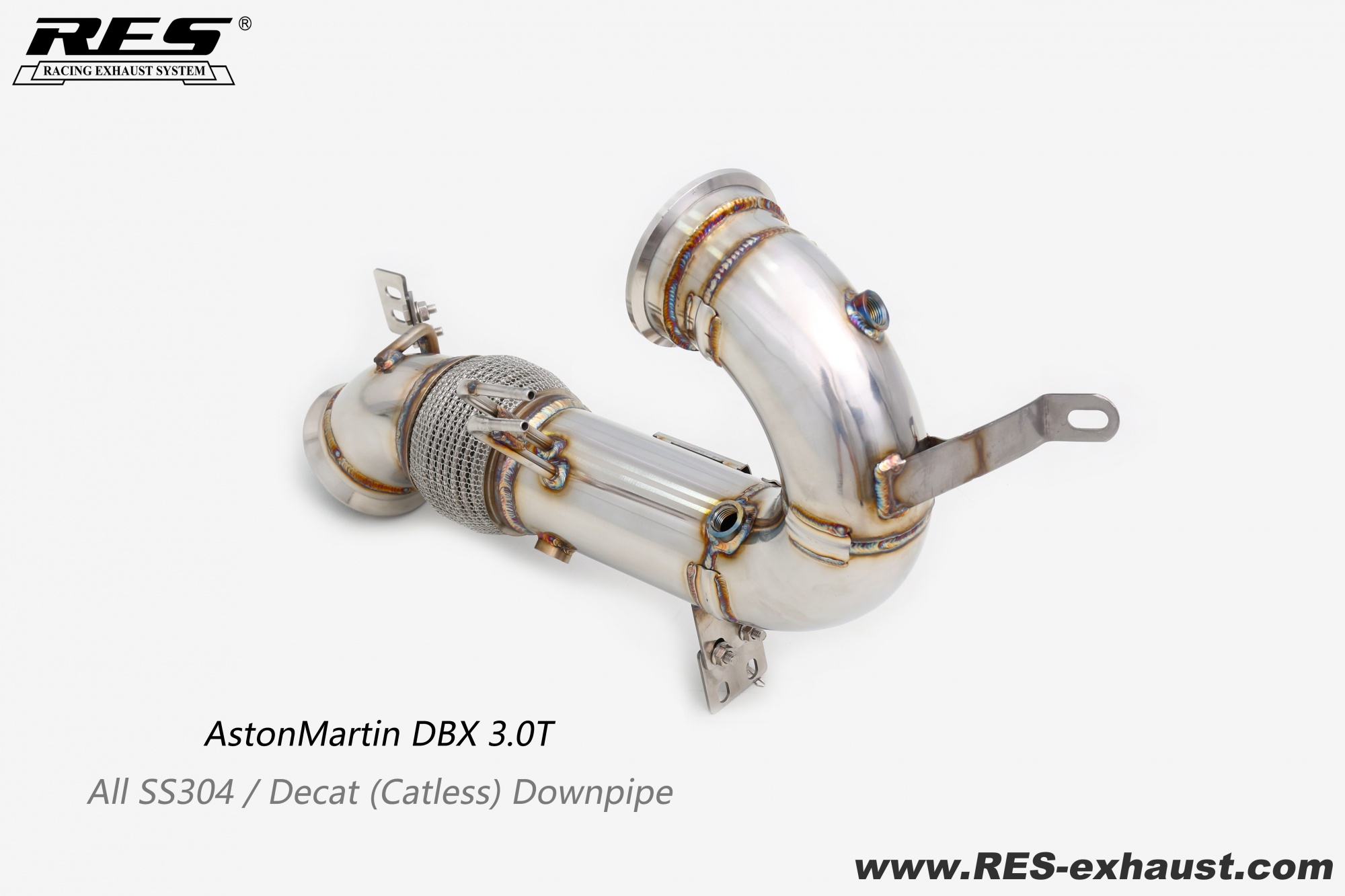AstonMartin DBX 3.0T All SS304 / Decat （Catless） Downpipe