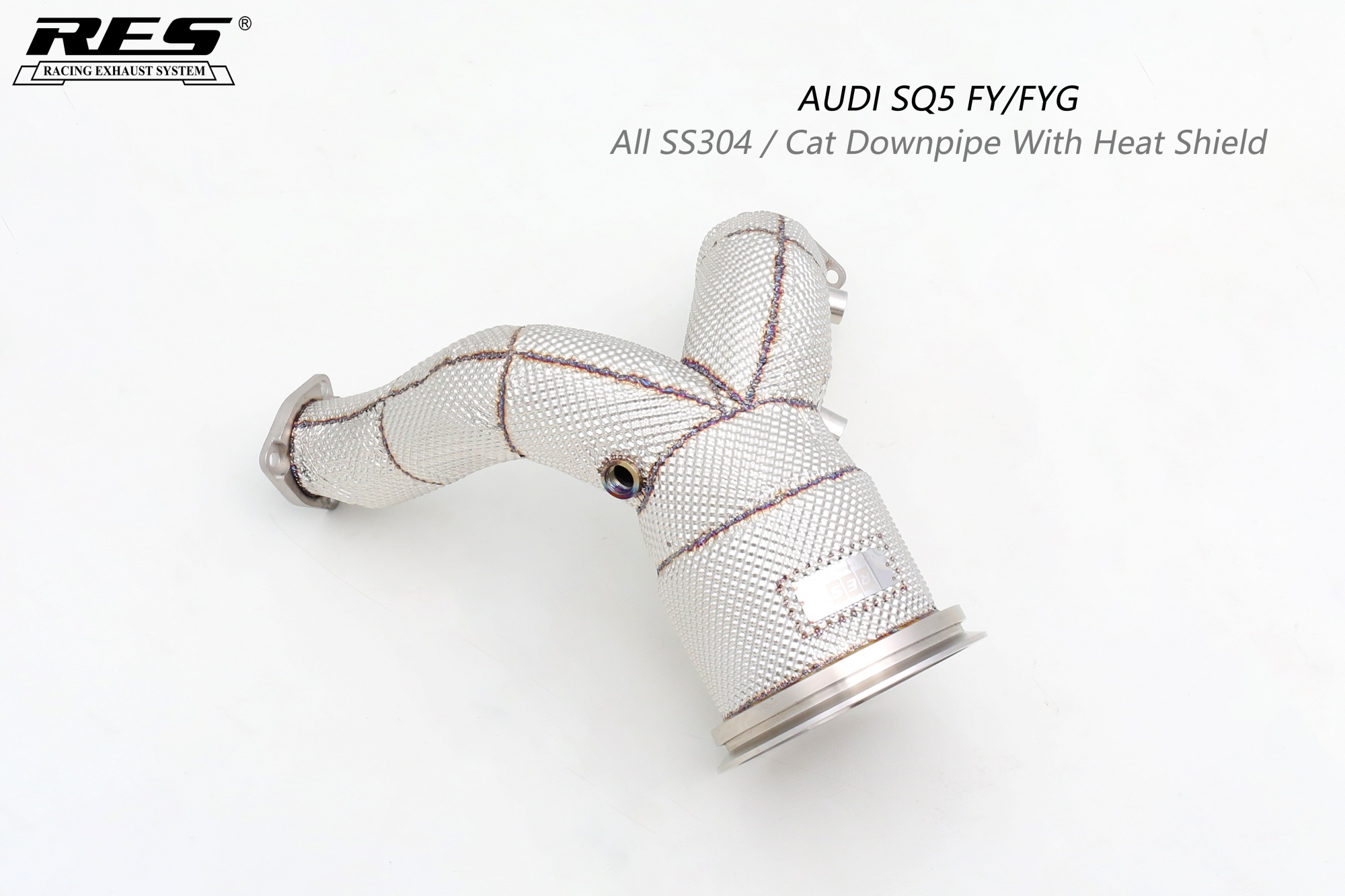 AUDI SQ5 FY/FYG All SS304 / Cat Downpipe With Heat Shield