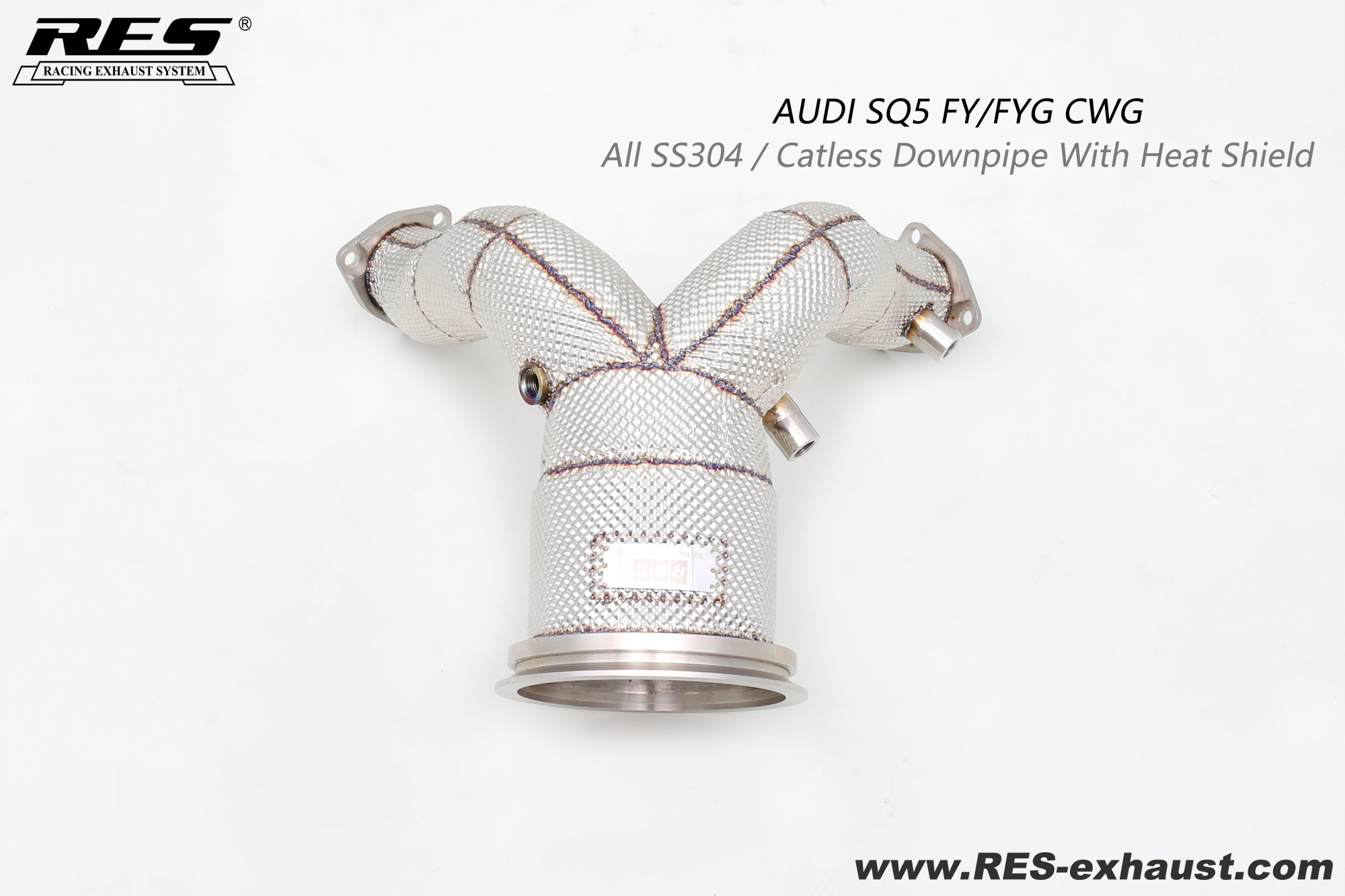 AUDI SQ5 FY/FYG  CWG All SS304 / Catless Downpipe With Heat Shield