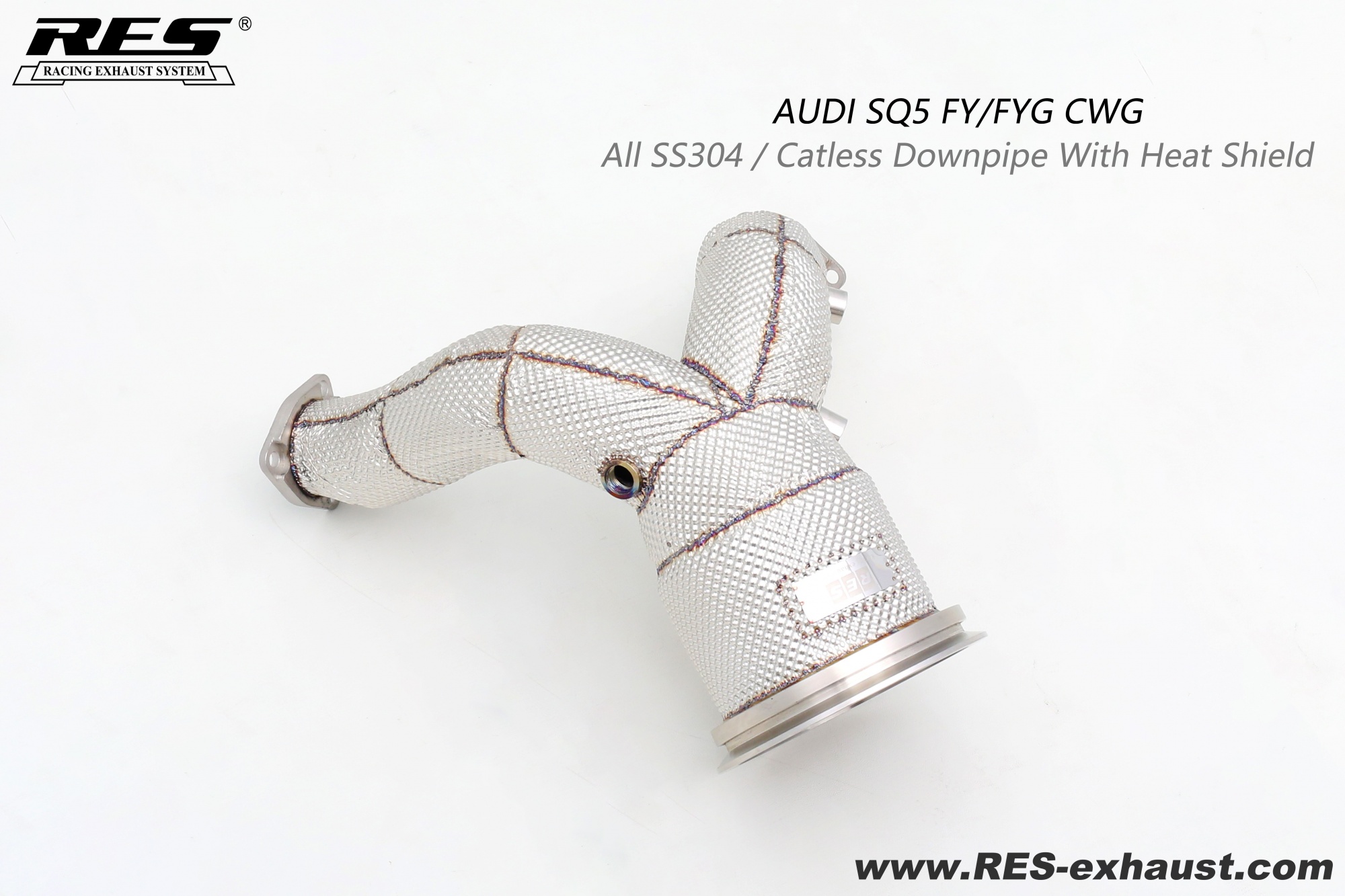AUDI SQ5 FY/FYG  CWG All SS304 / Catless Downpipe With Heat Shield