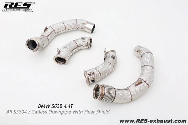 BMW F90 All SS304 / Cat Downpipe With Heat Shield
