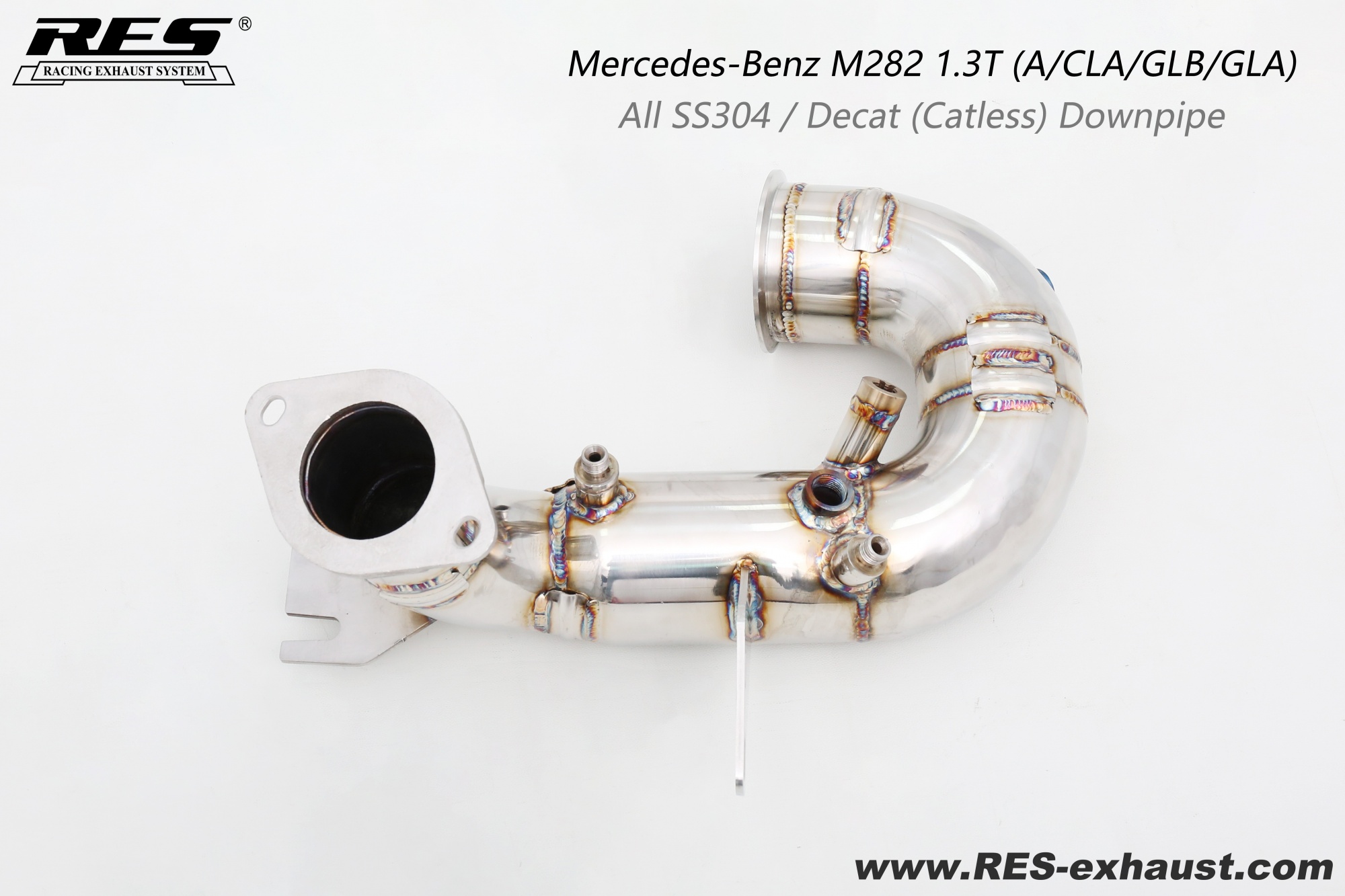 Mercedes-Benz CLA200 1.3T All SS304 / Decat （Catless） Downpipe