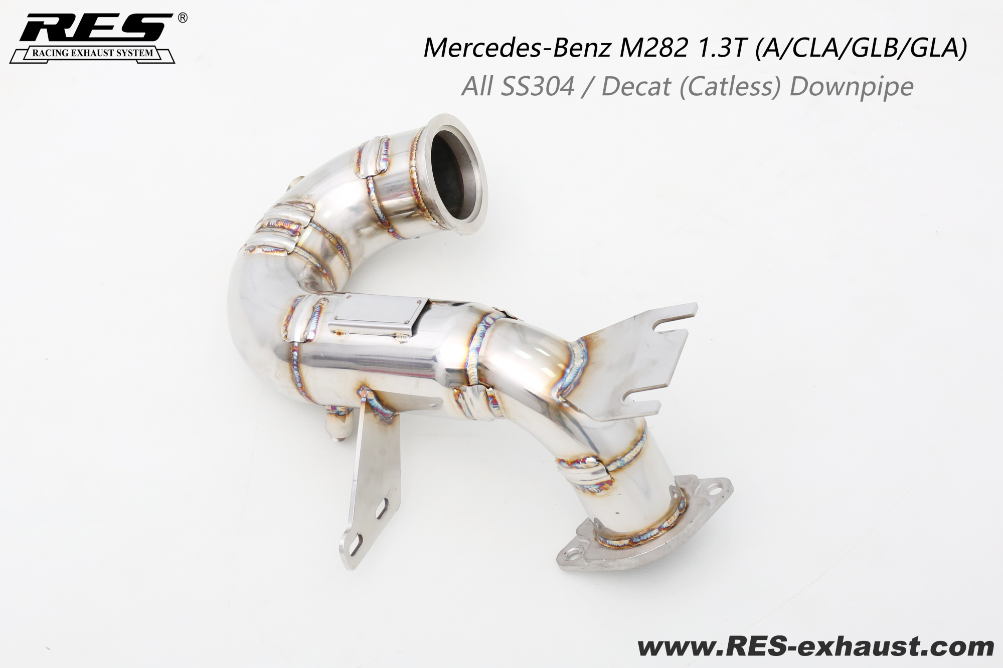 Mercedes-Benz CLA200 1.3T All SS304 / Decat （Catless） Downpipe