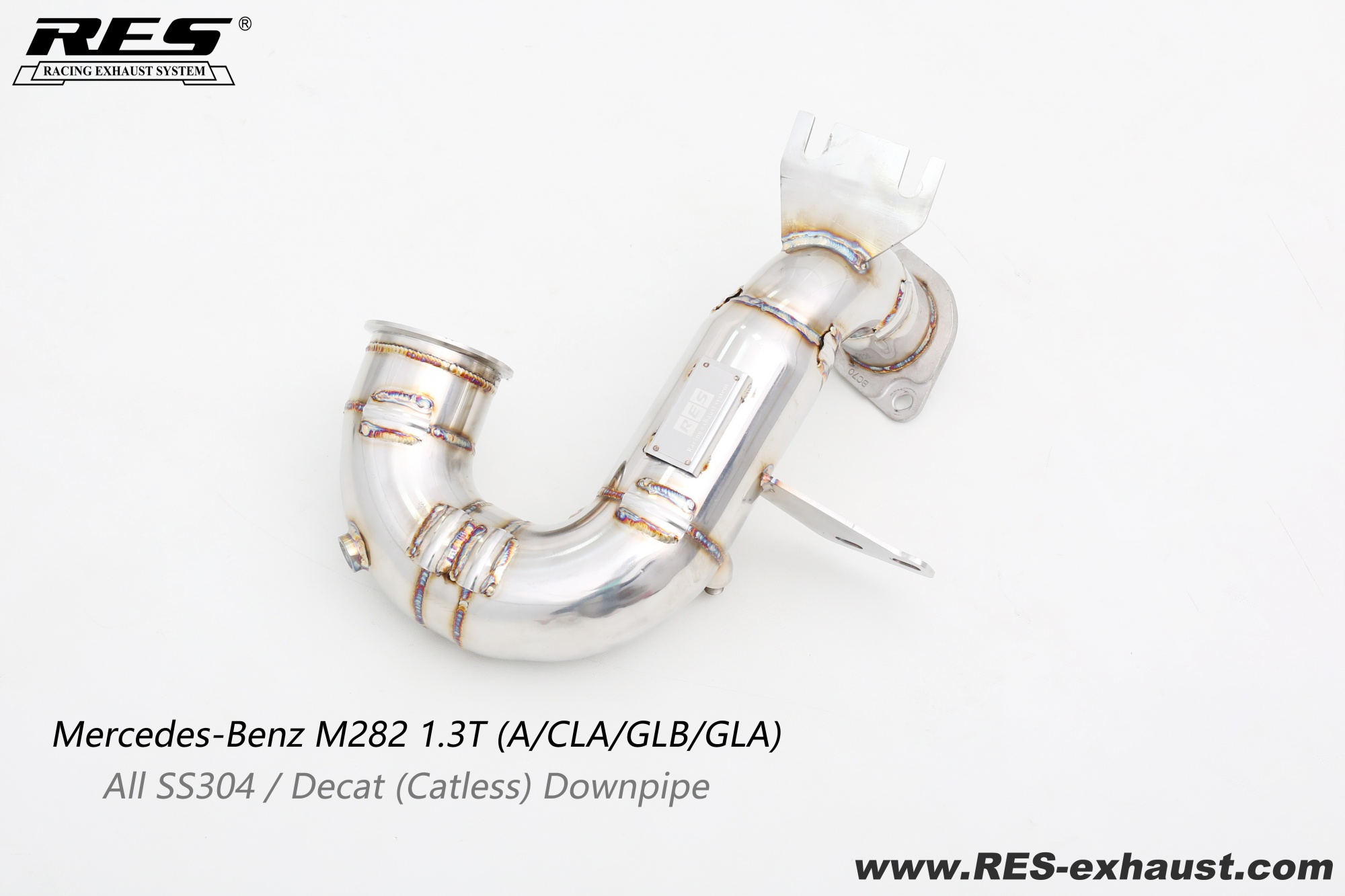 Mercedes-Benz CLA200 1.3T All SS304 / Decat （Catless） Downpipe