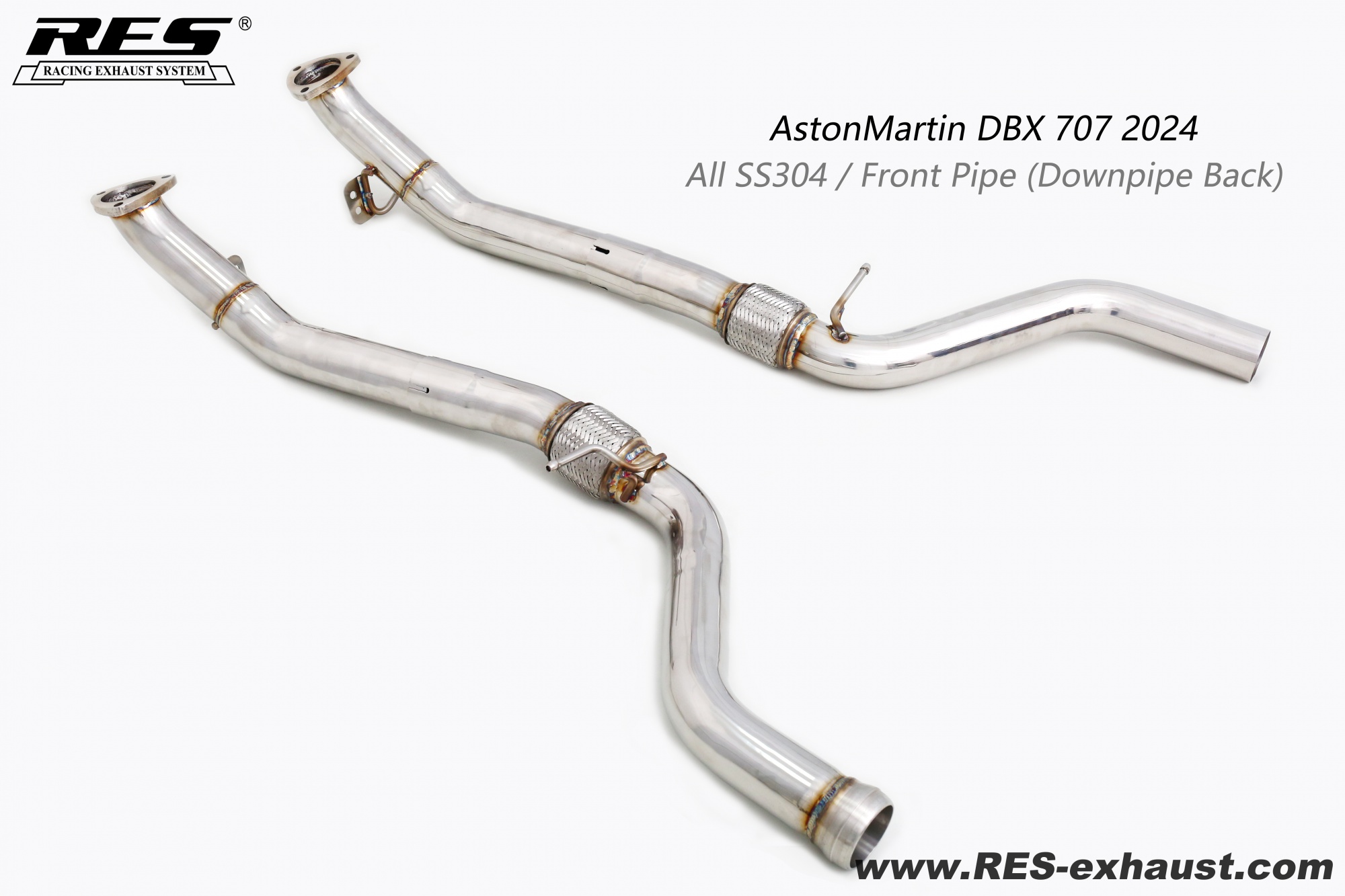 AstonMartin DBX All SS304 / Decat （Catless） Downpipe