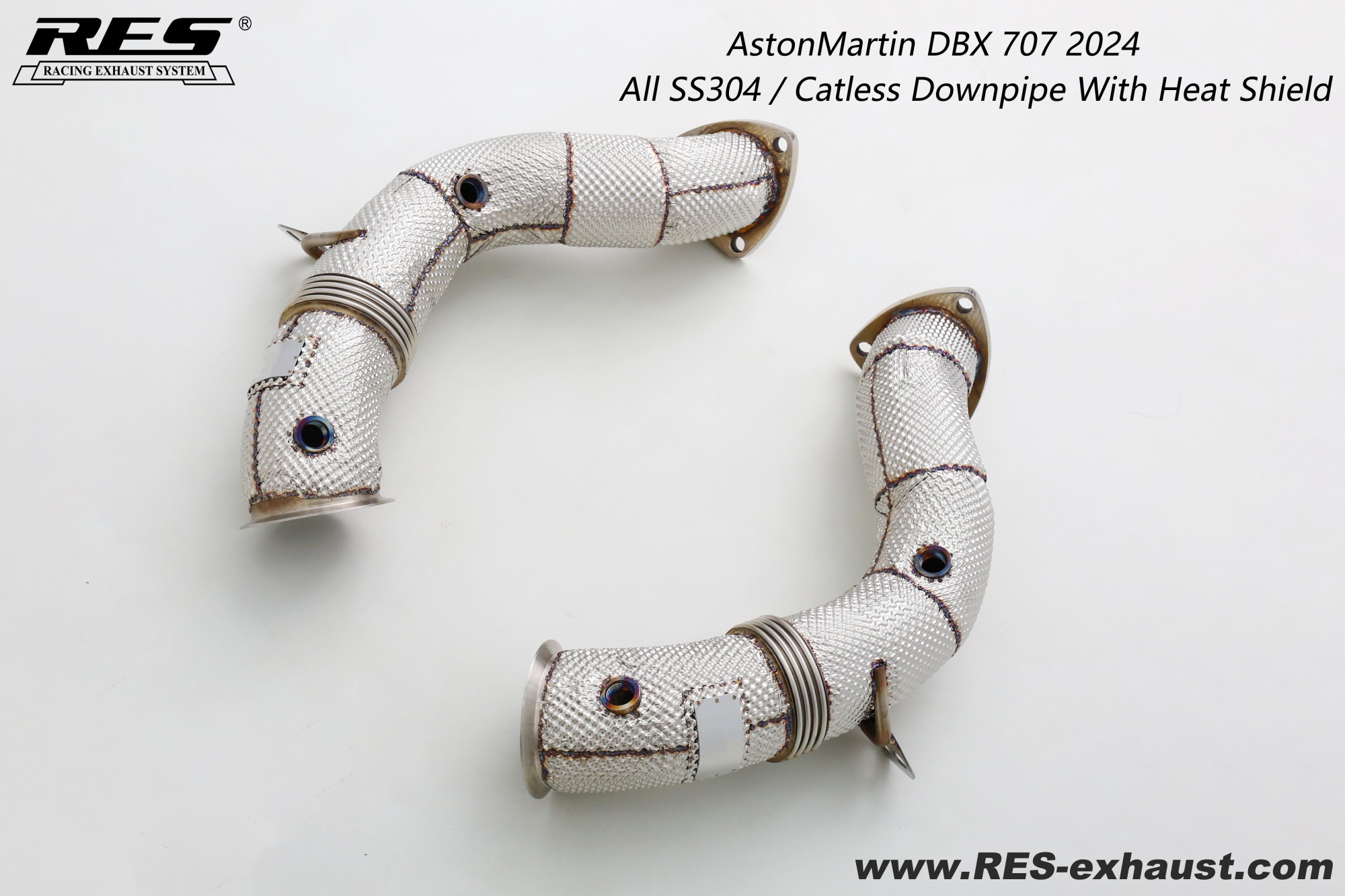 AstonMartin  DBX All SS304 / Catless Downpipe With Heat Shield