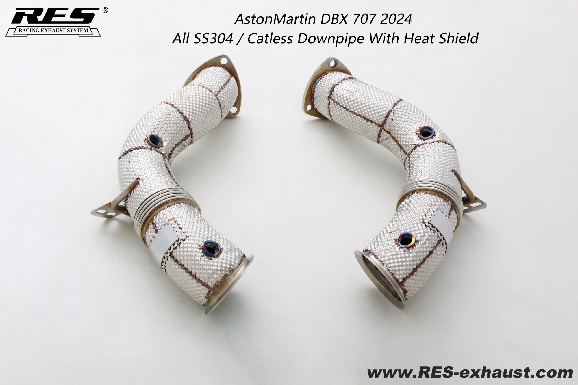AstonMartin  DBX All SS304 / Catless Downpipe With Heat Shield