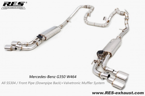Mercedes-Benz G350 All SS304 / Front Pipe (Downpipe Back)+Valvetronic Muffler System