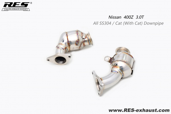Nissan 400Z 3.0T All SS304 / Cat (With Cat) Downpipe