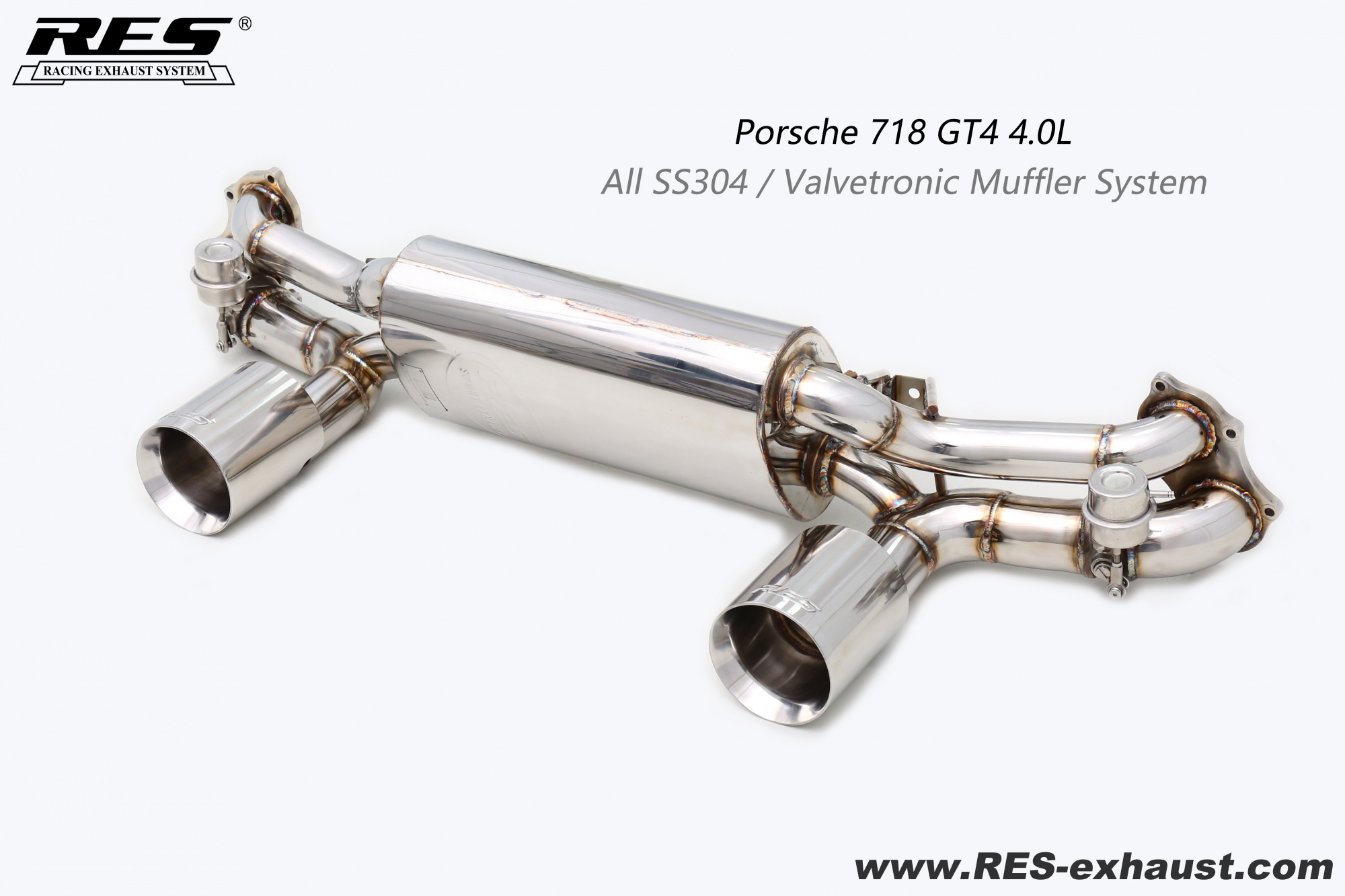 Porsche 718 All SS304 / Valvetronic Muffler System