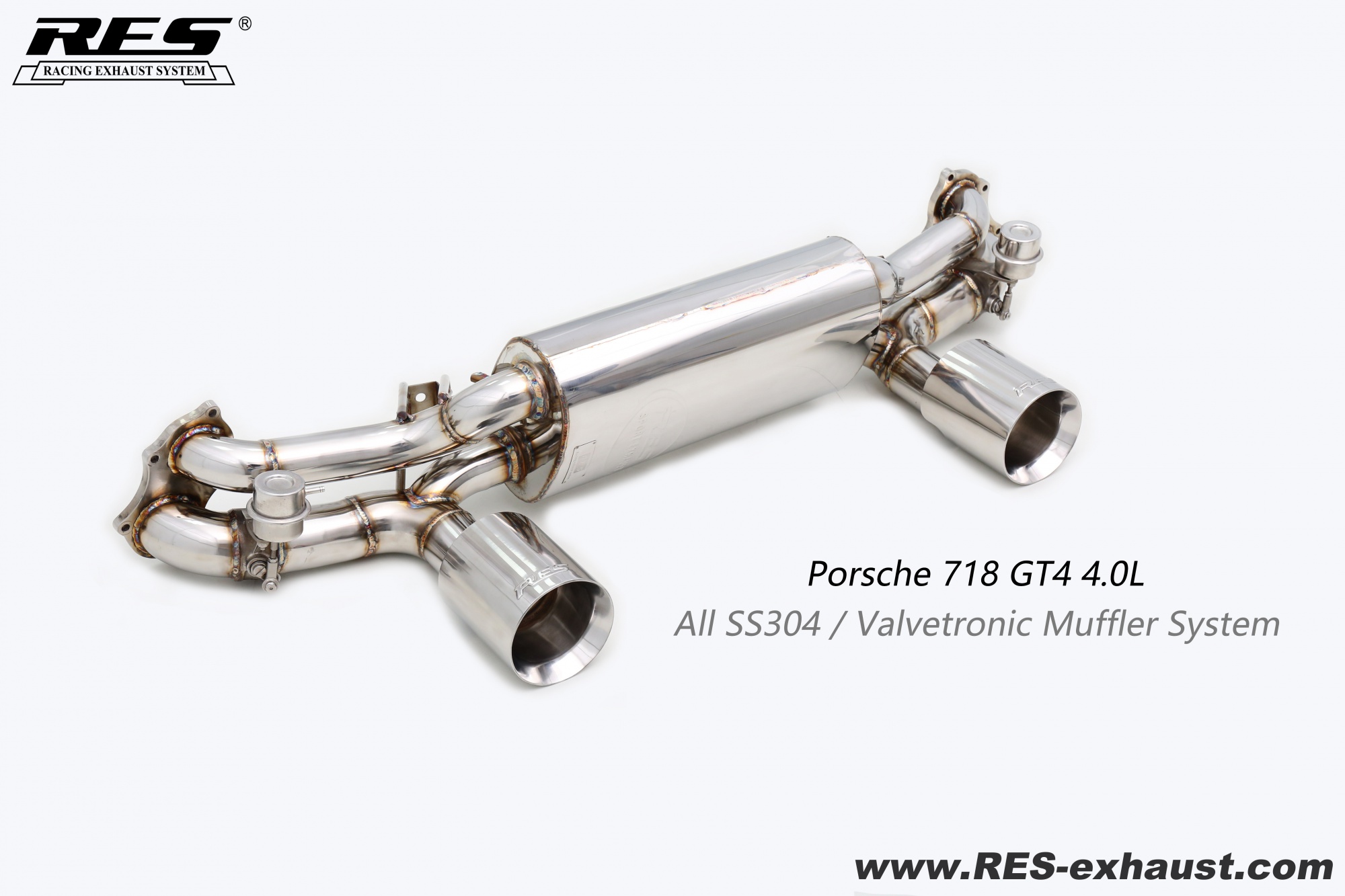 Porsche 718 All SS304 / Valvetronic Muffler System