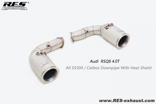 Audi  RSQ8 4.0T All SS304 / Catless Downpipe With Heat Shield
