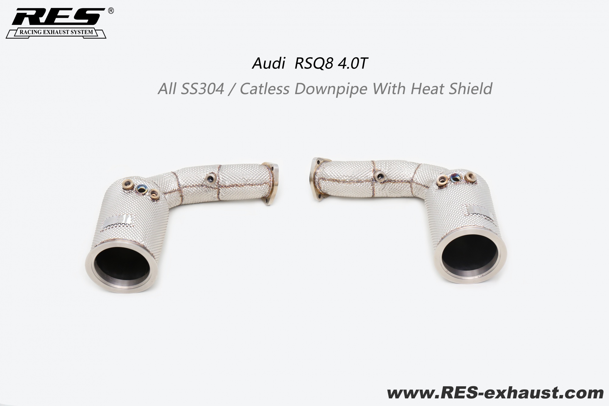 Audi  RSQ8 4.0T All SS304 / Catless Downpipe With Heat Shield