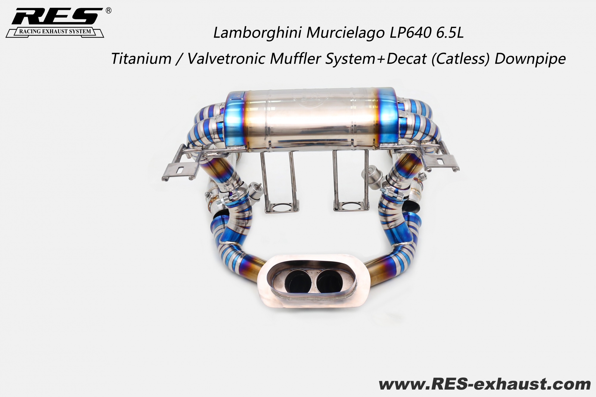 Lamborghini Murcielago LP640 6.5L  Titanium / Valvetronic Muffler System+Decat （Catless） Downpipe