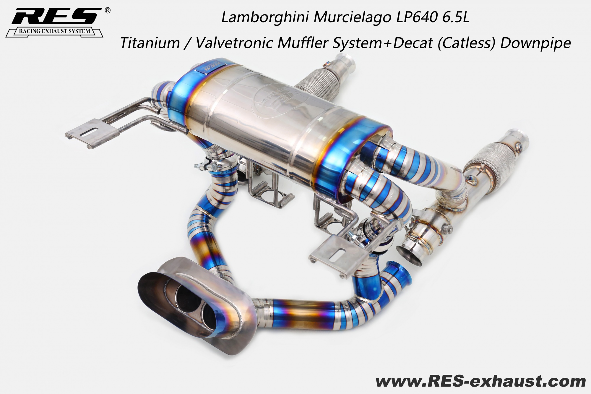 Lamborghini Murcielago LP640 6.5L  Titanium / Valvetronic Muffler System+Decat （Catless） Downpipe