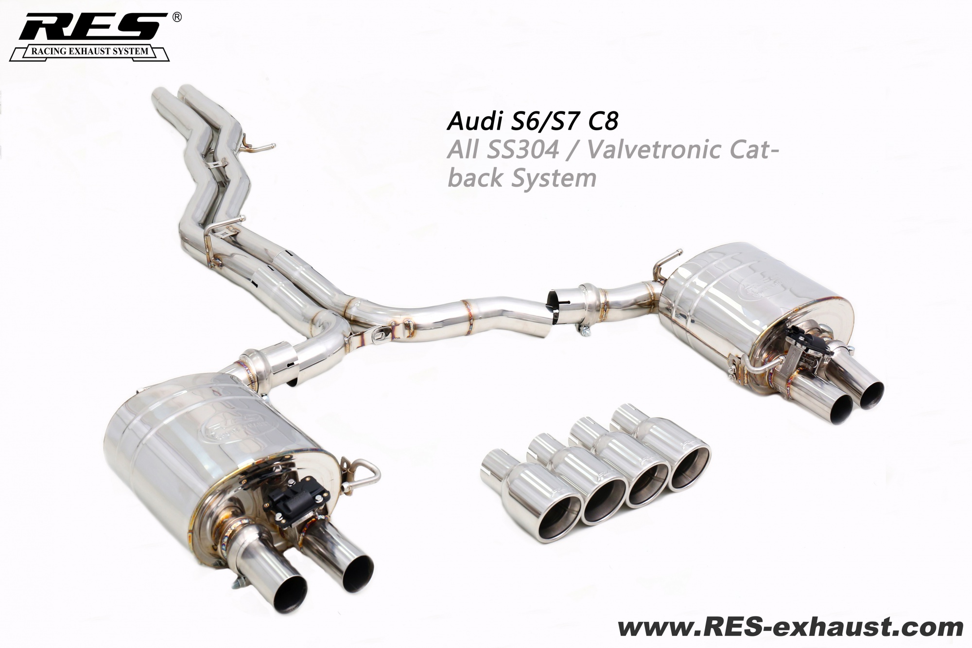Audi S6/S7 C8  All SS304 / Valvetronic Catback System