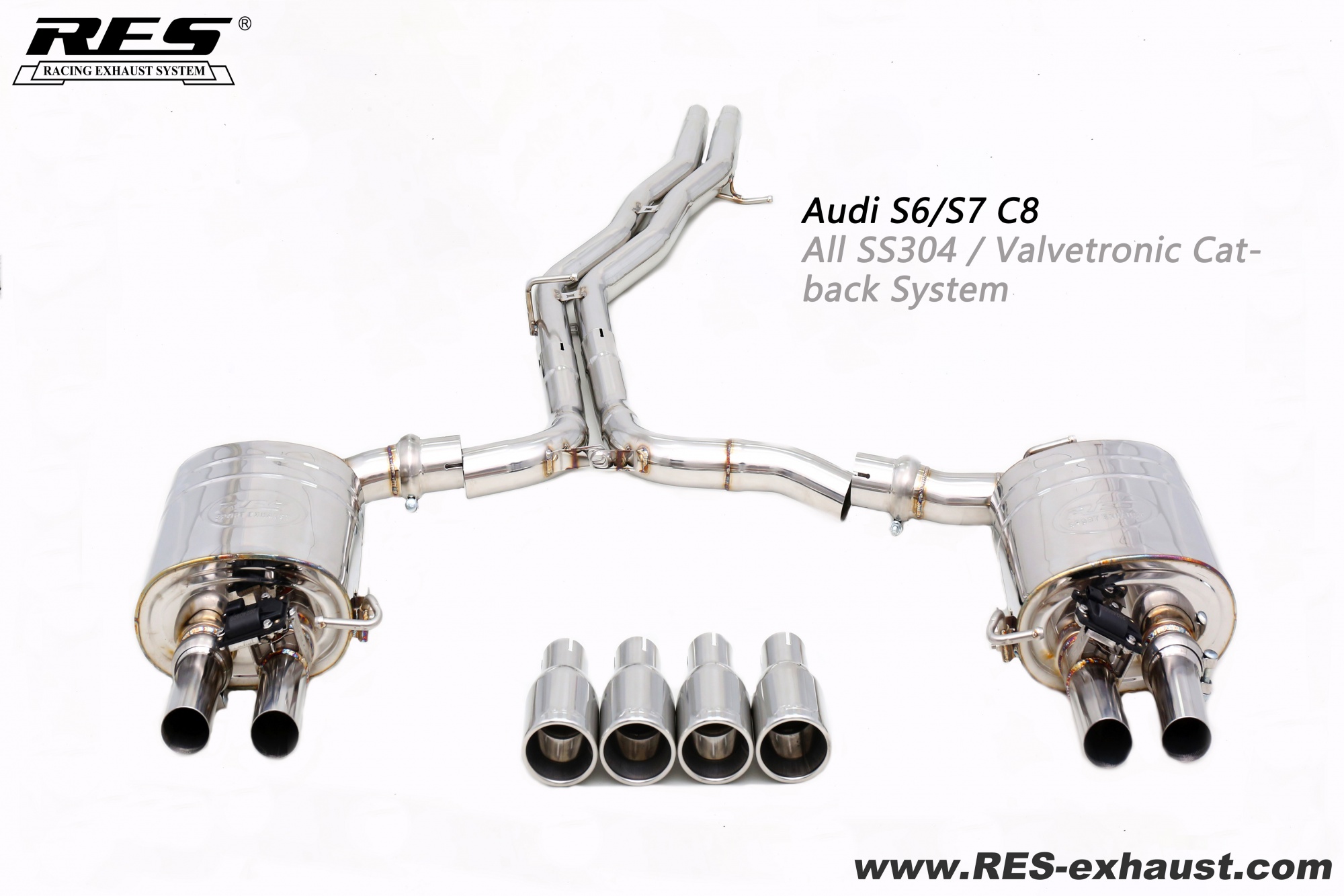 Audi S6/S7 C8  All SS304 / Valvetronic Catback System