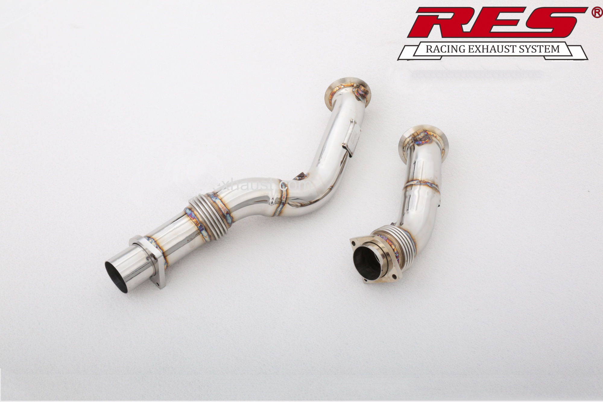 BMW S55 3.0T All SS304 / Catless Downpipe With Heat Shield
