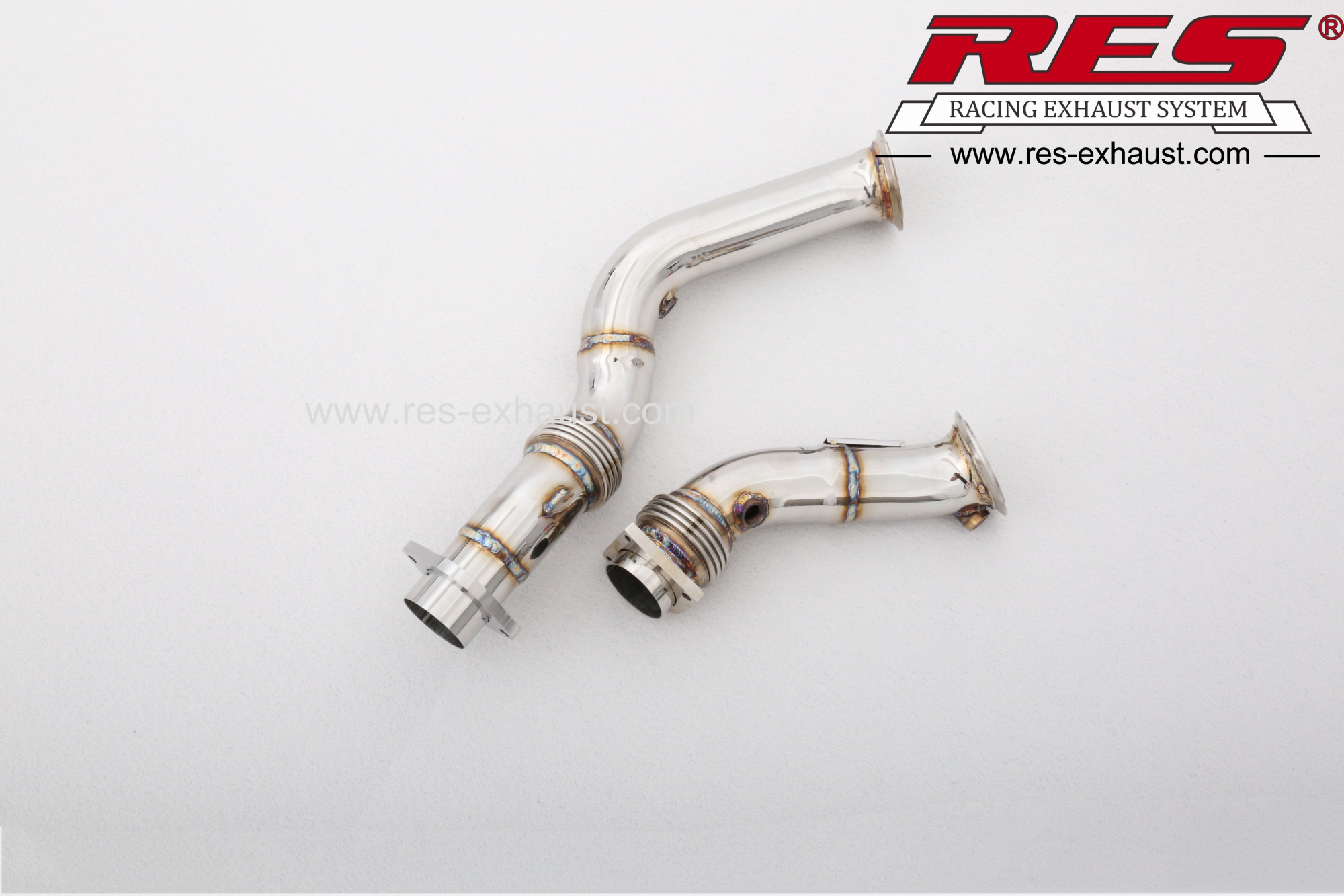 BMW S55 3.0T All SS304 / Catless Downpipe With Heat Shield