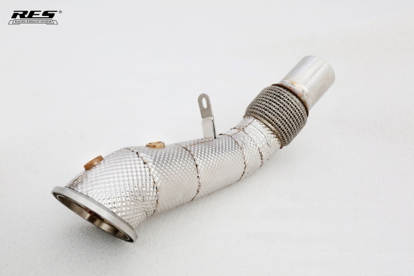 BMW B48 2.0T All SS304 / Catless Downpipe With Heat Shield