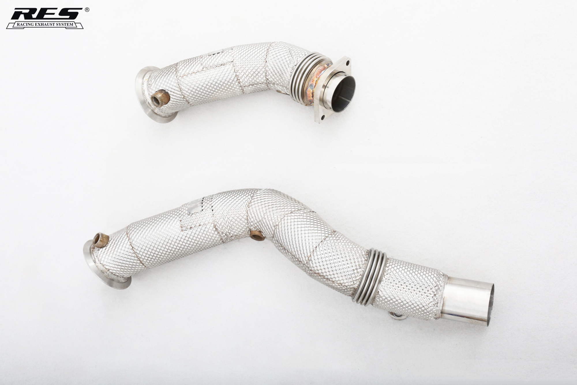 BMW S55 3.0T All SS304 / Catless Downpipe With Heat Shield