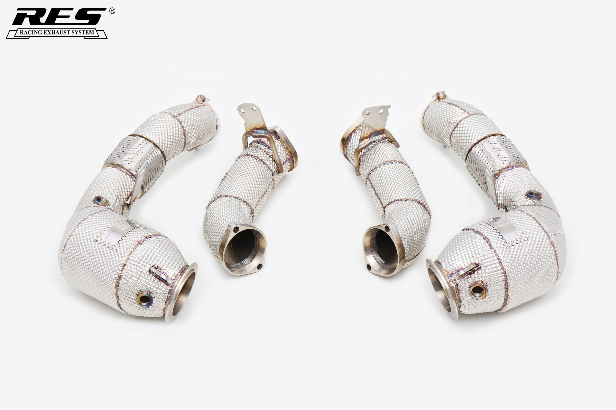 BMW N63 4.0t /4.4T All SS304 / Cat Downpipe With Heat Shield