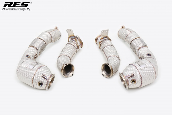BMW N63 4.0t /4.4T All SS304 / Cat Downpipe With Heat Shield