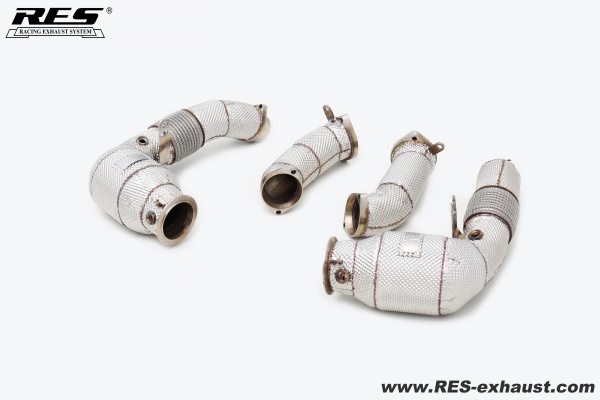 BMW F9X X5M/X6M 2024 All SS304 / Cat Downpipe With Heat Shield 