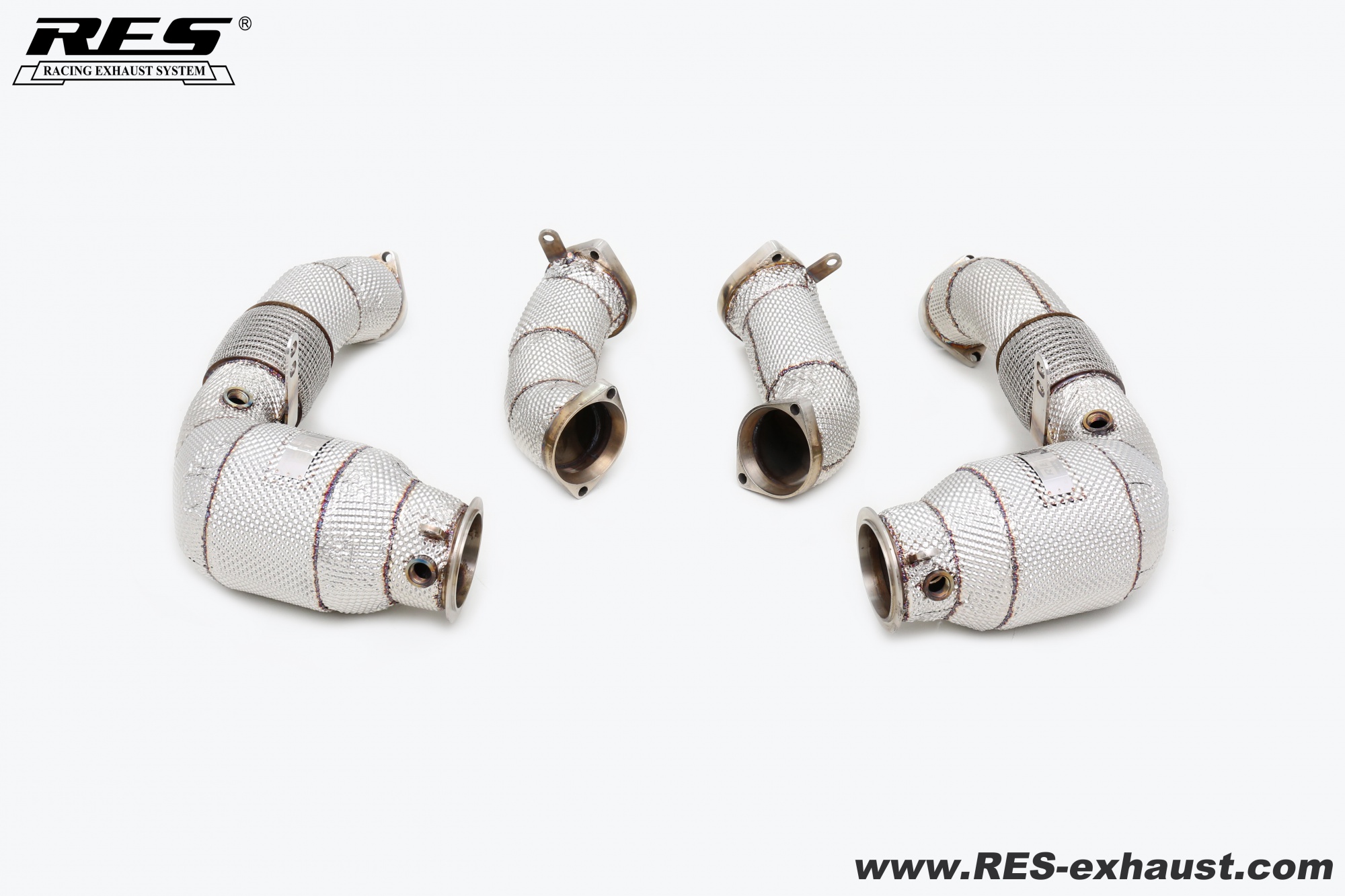 BMW F9X X5M/X6M 2024 All SS304 / Cat Downpipe With Heat Shield 