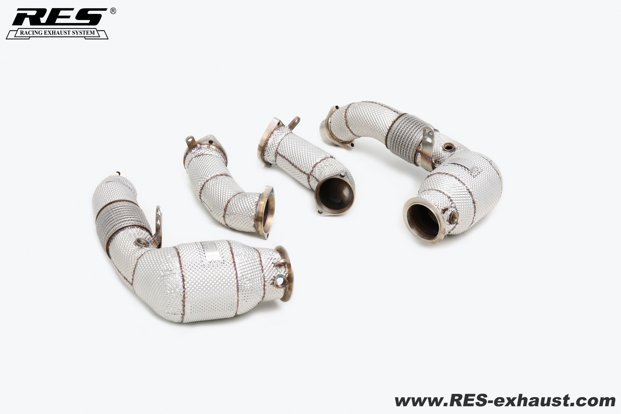BMW F9X X5M/X6M 2024 All SS304 / Cat Downpipe With Heat Shield 