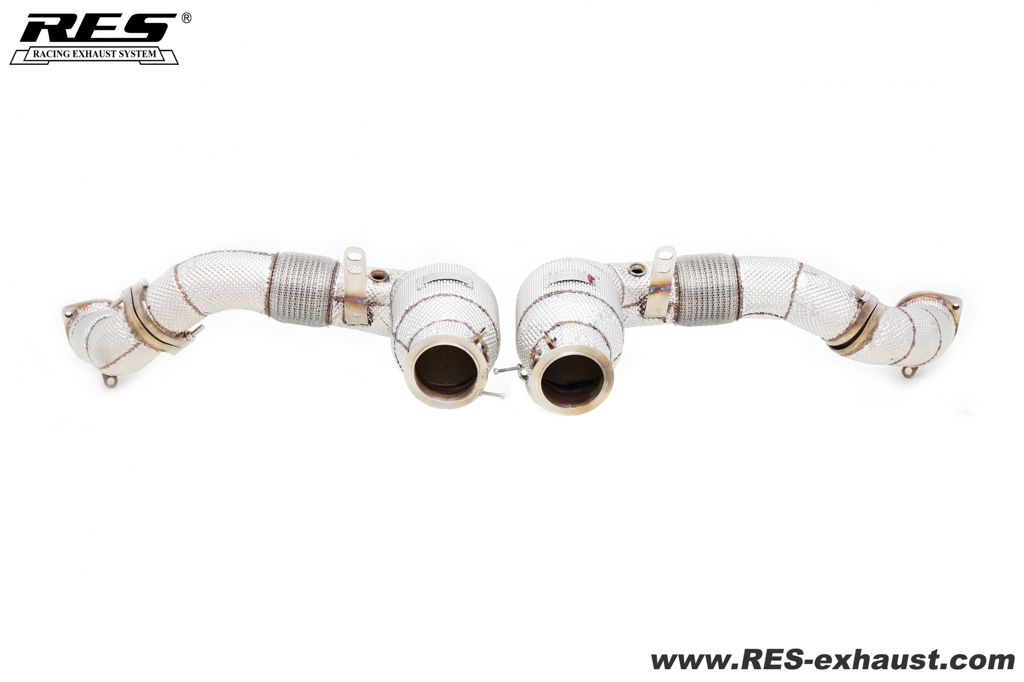BMW F9X X5M/X6M 2024 All SS304 / Cat Downpipe With Heat Shield 