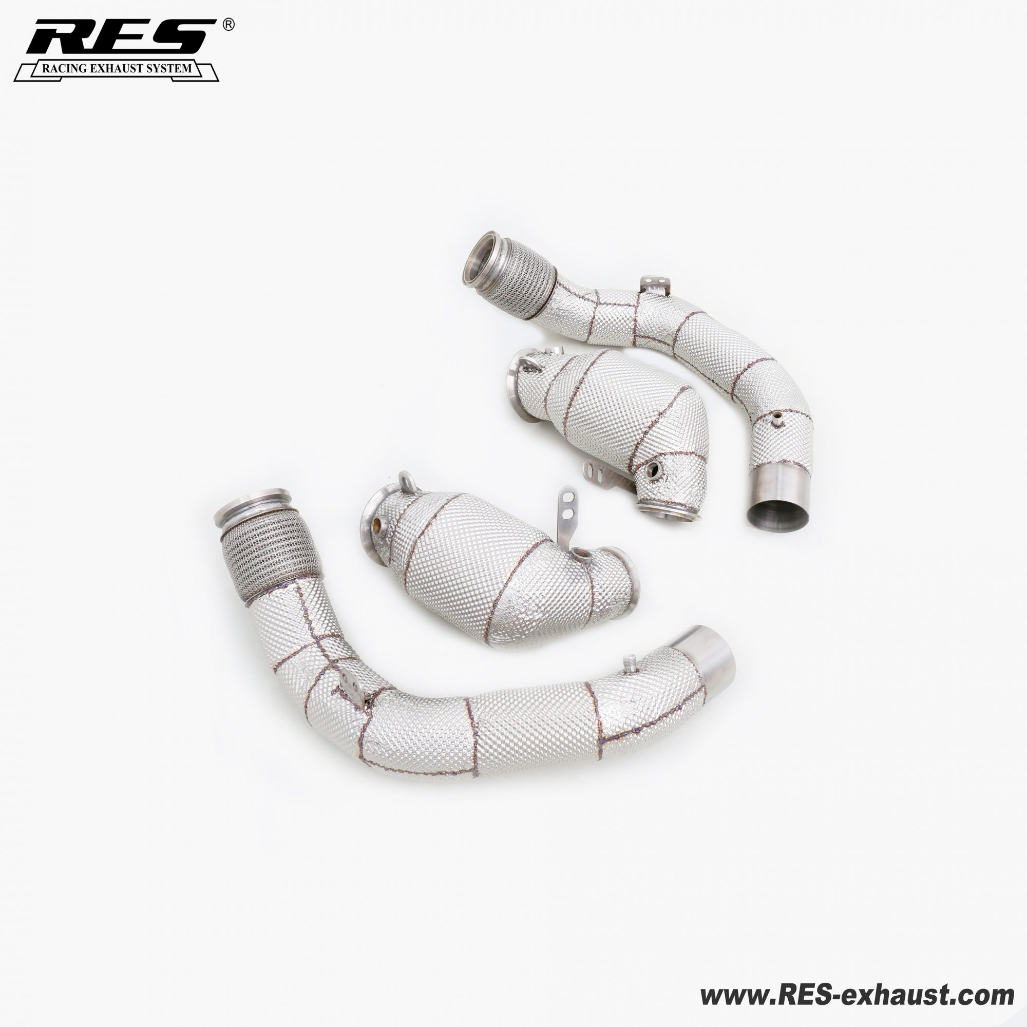 BMW M8 F91/F92/F93 4.4T All SS304 / Cat Downpipe With Heat Shield 