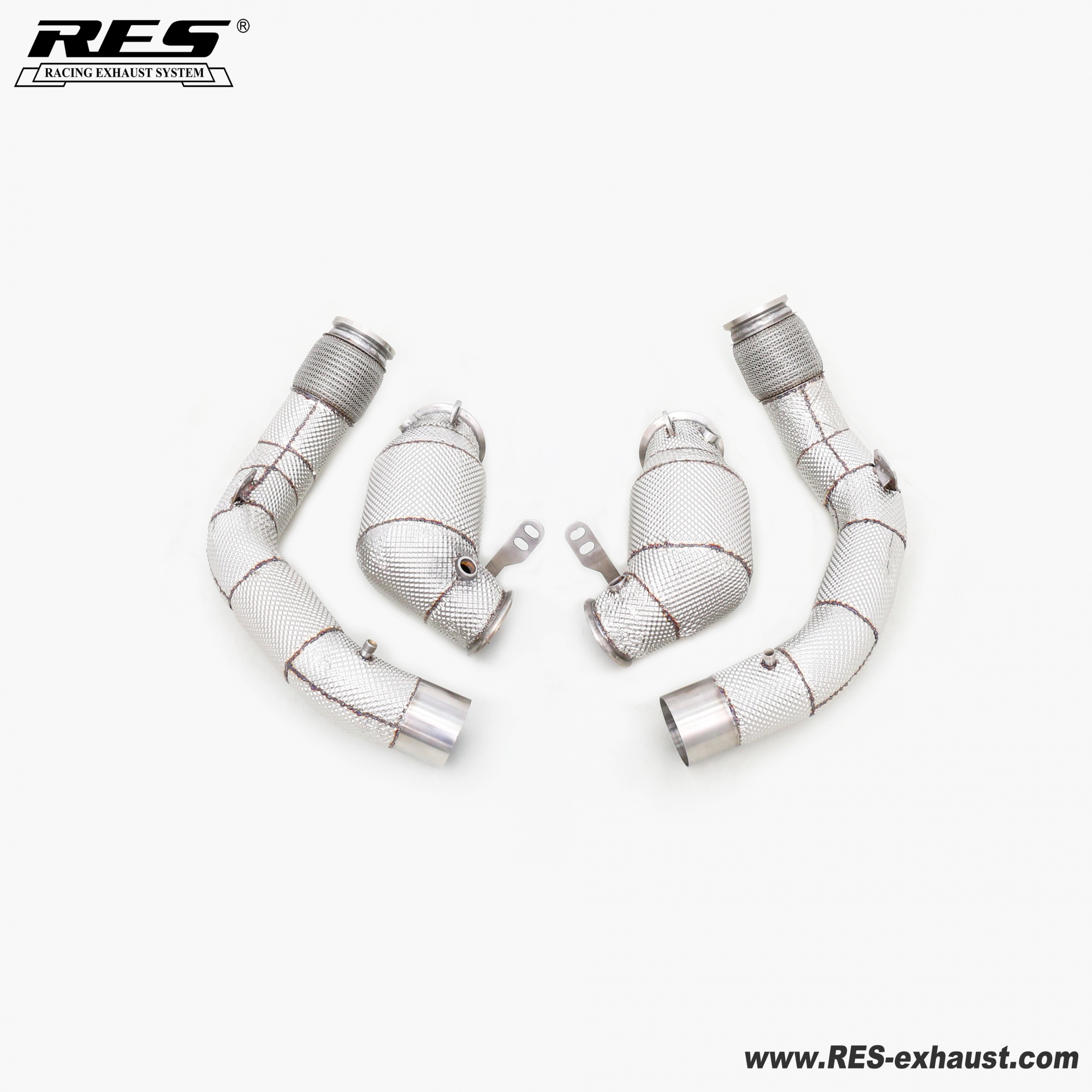 BMW M8 F91/F92/F93 4.4T All SS304 / Cat Downpipe With Heat Shield 