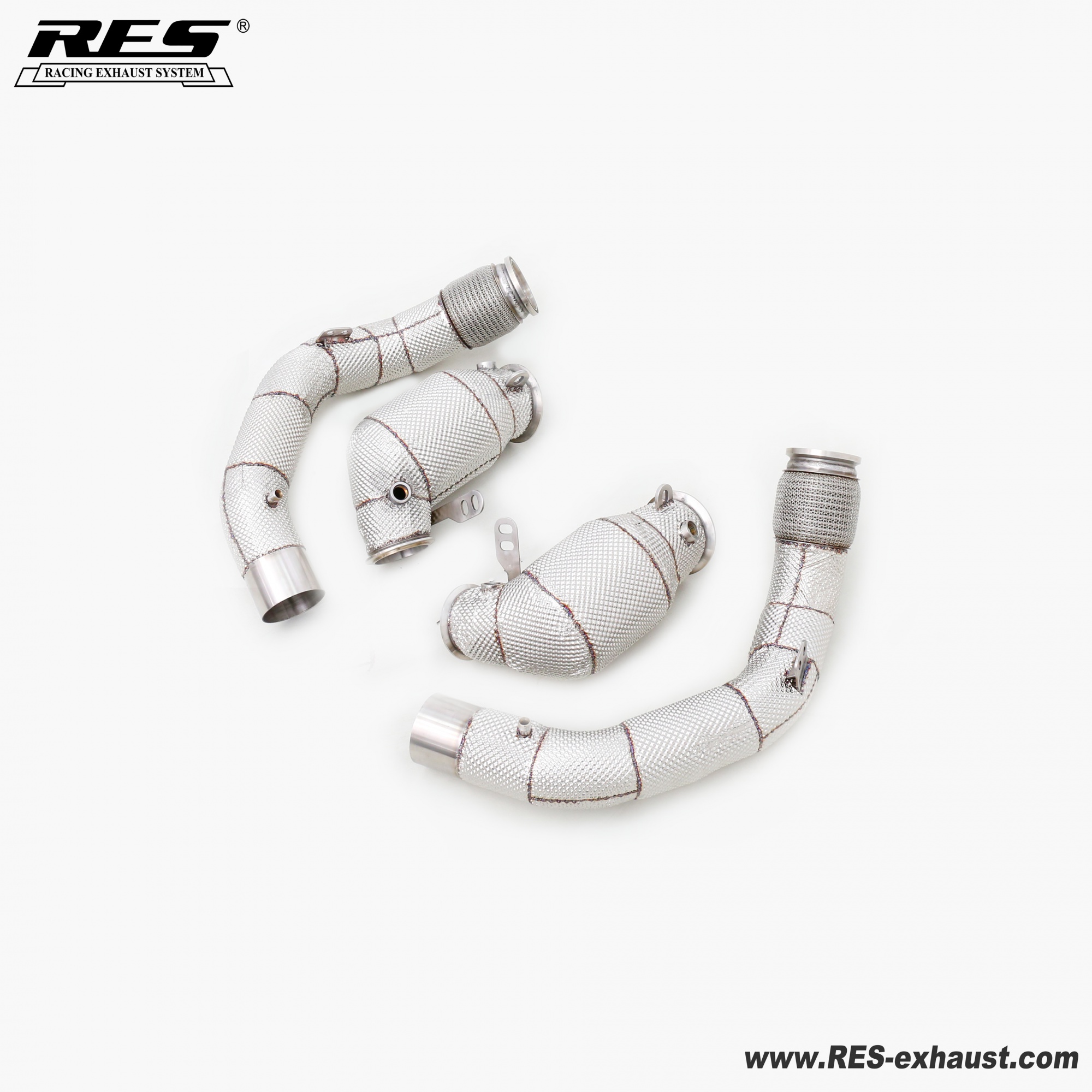 BMW M8 F91/F92/F93 4.4T All SS304 / Cat Downpipe With Heat Shield 