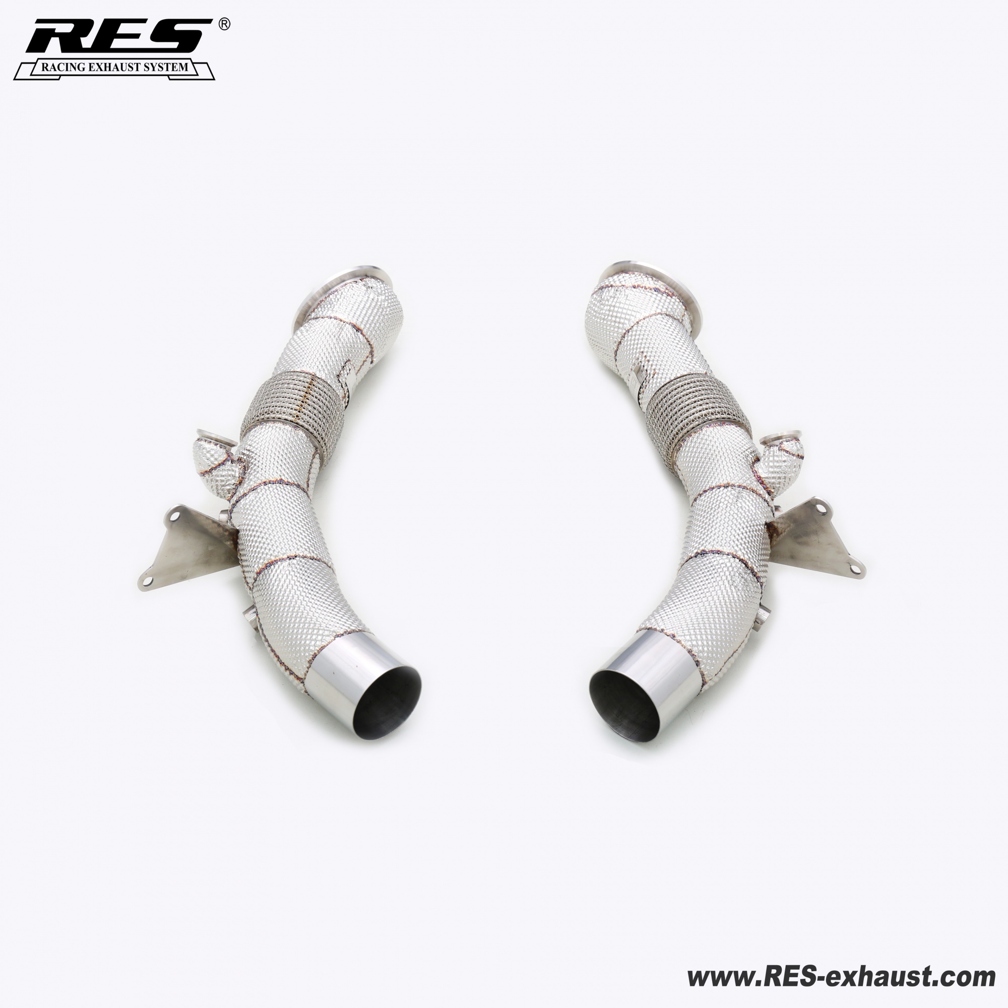Ferrari SF90 3.9T  All SS304 / Catless Downpipe With Heat Shield 