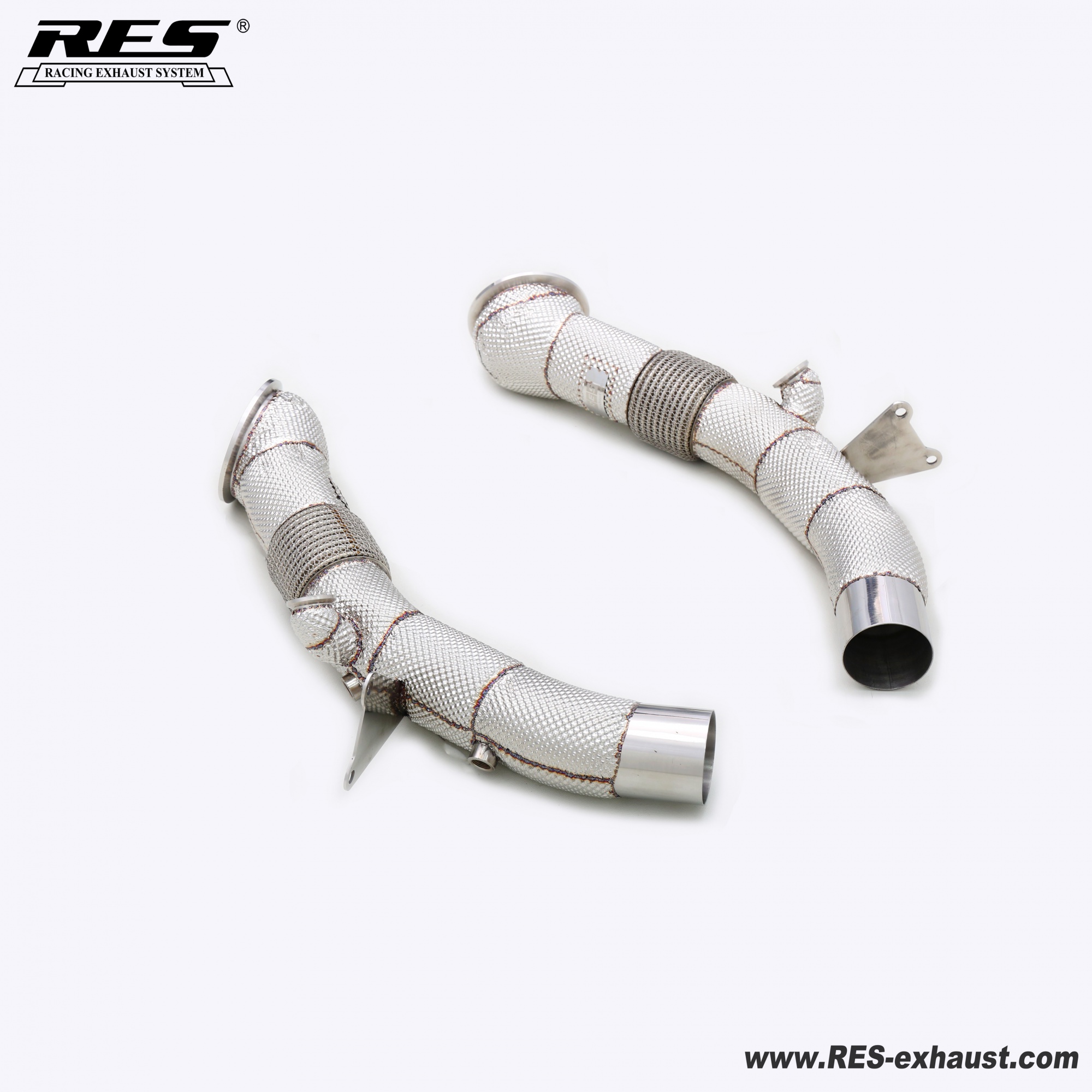 Ferrari SF90 3.9T  All SS304 / Catless Downpipe With Heat Shield 