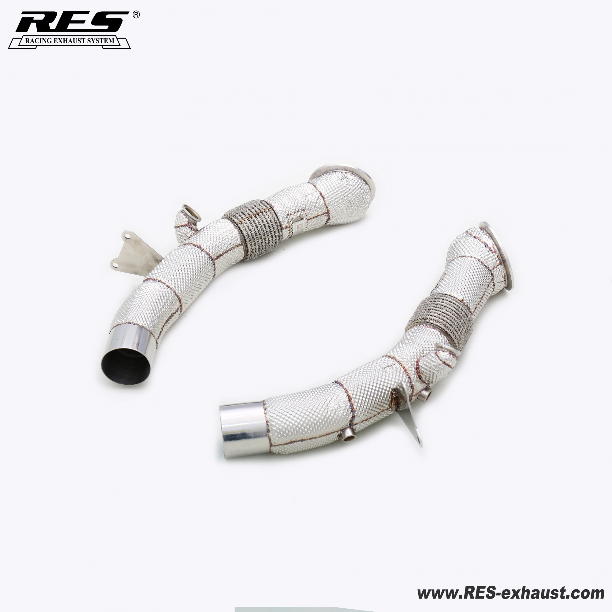 Ferrari SF90 3.9T  All SS304 / Catless Downpipe With Heat Shield 