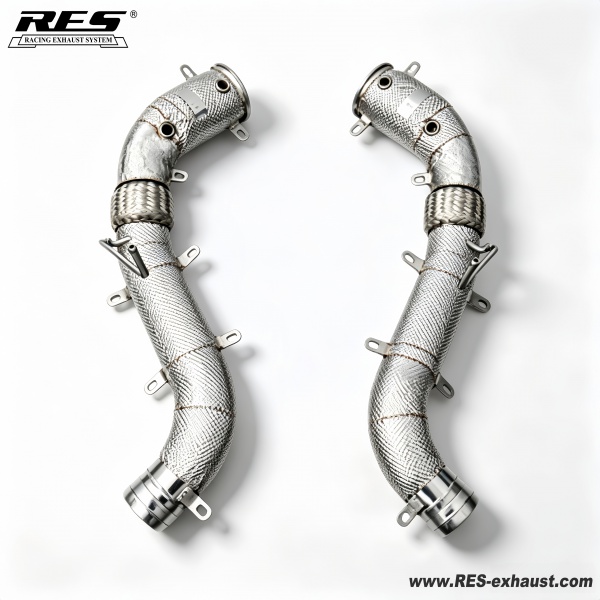 Mclaren MP4-12C/650S/625C All SS304 / Catless Downpipe With Heat Shield 