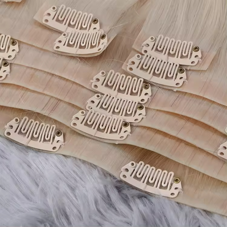 Customized Color 100%  Human Hair Clip In Hair Extension