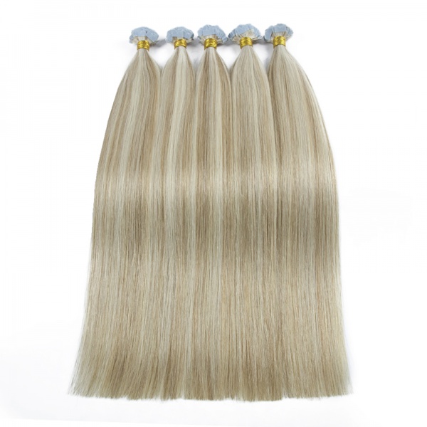 Cuticle aligned virgin hair blonde color mini tape in hair extensions