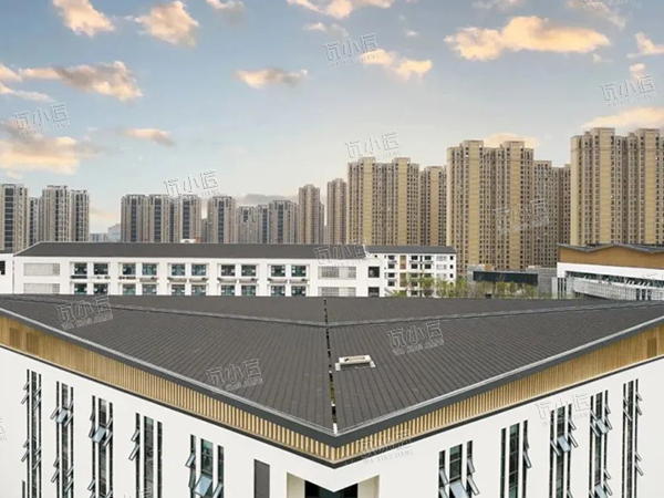 丽波彩石金属瓦案例-浙江杭州良渚中学项目