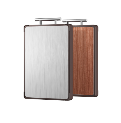 Double-Sided Stainless Steel & Wood Cutting Board