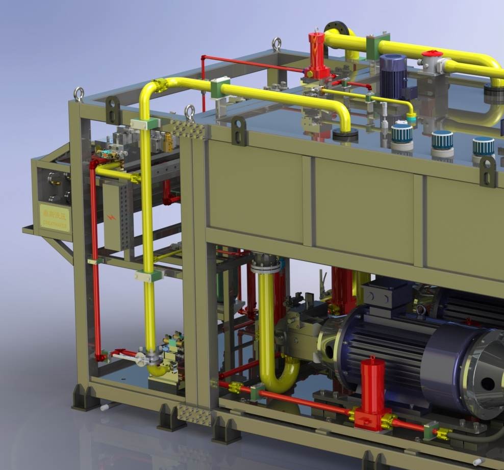 Hydraulic station system temperature control oil cooler