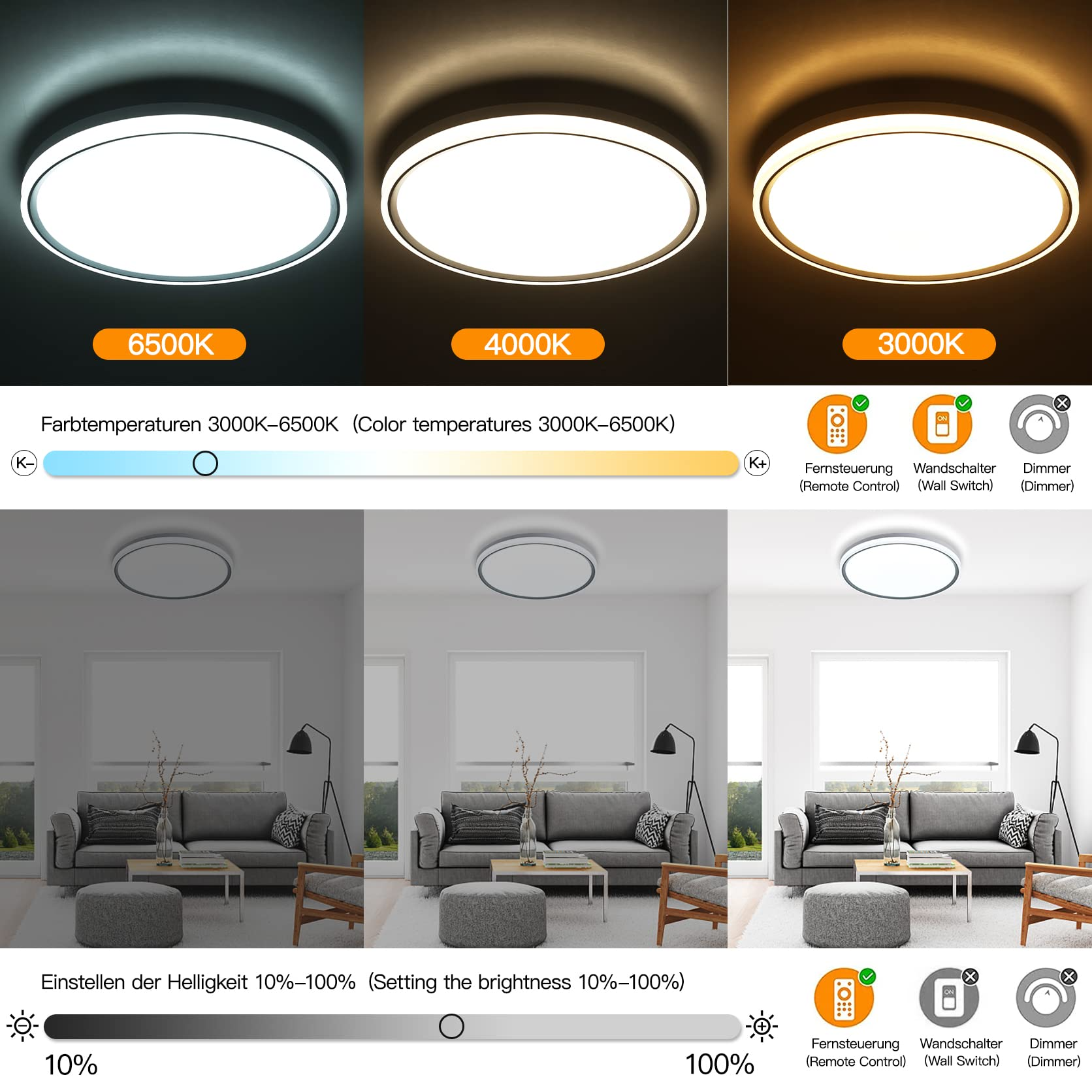RGBIC Led Flush Mount Ceiling light