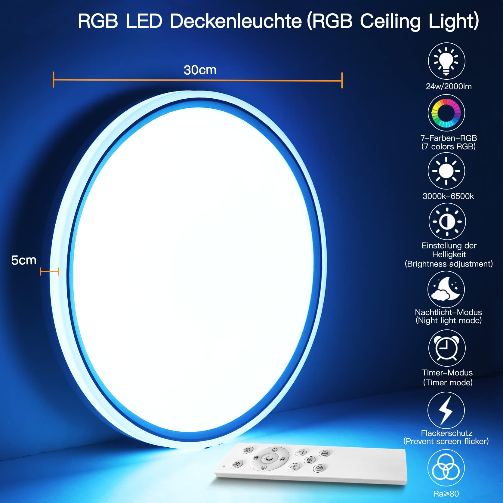 RGBIC Led Flush Mount Ceiling light