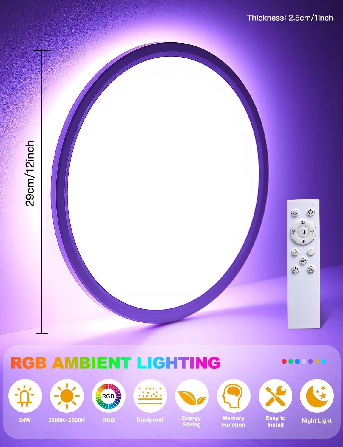 RGBIC Led Flush Mount Ceiling light