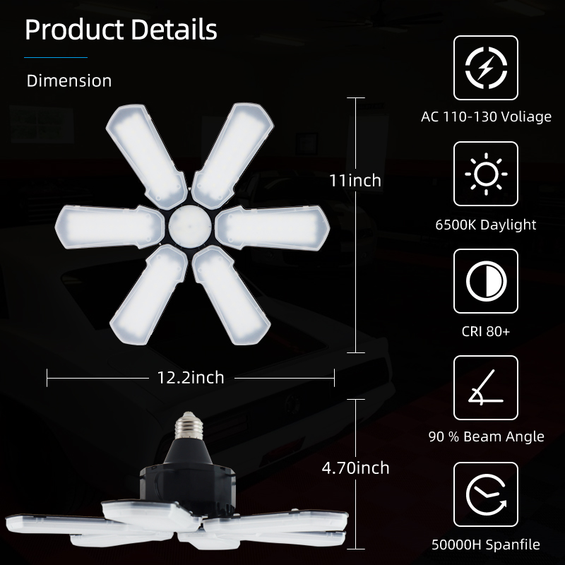 Garage lights With 6+1 panels