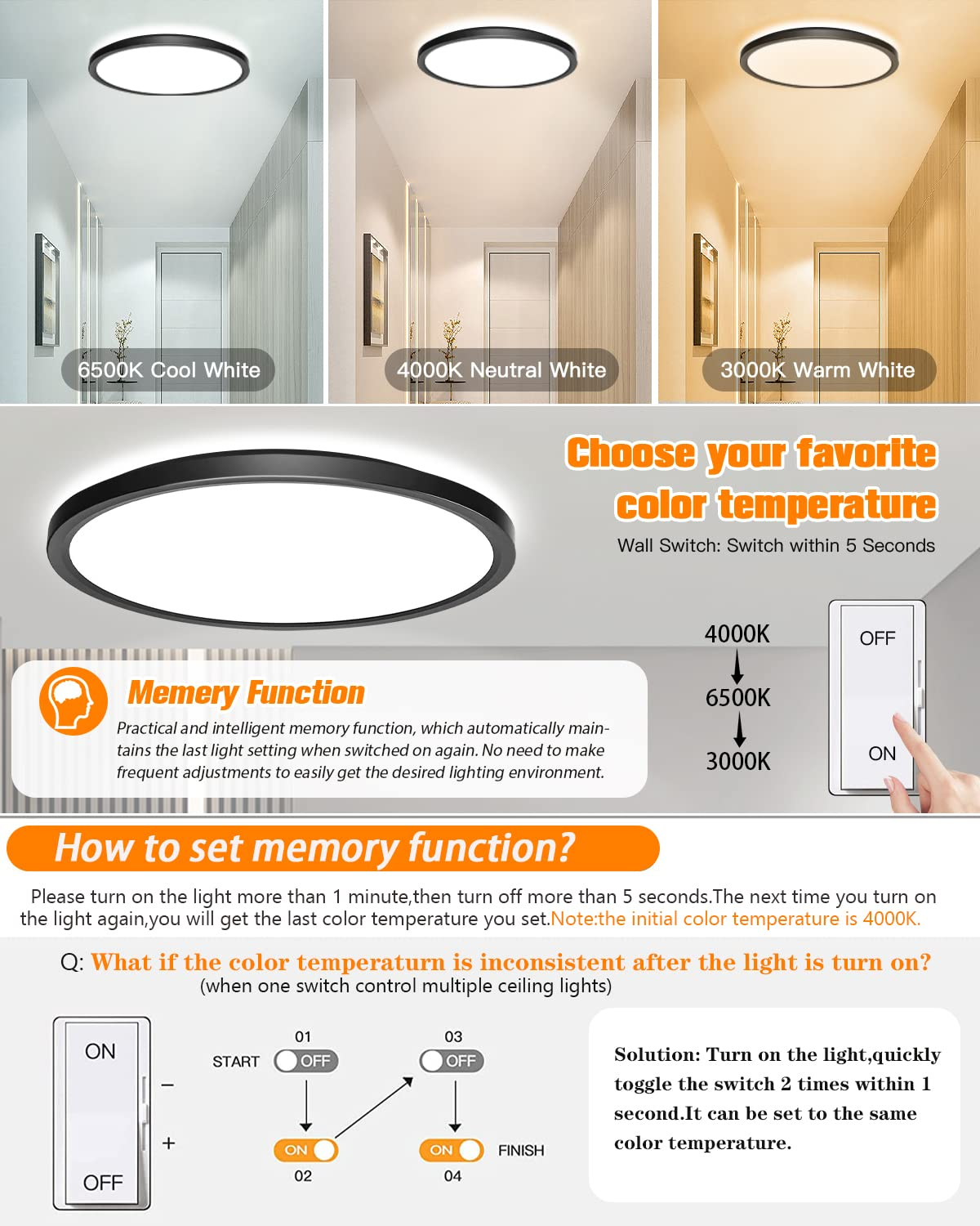 TRAIC Dimmable Ceiling light Fixture