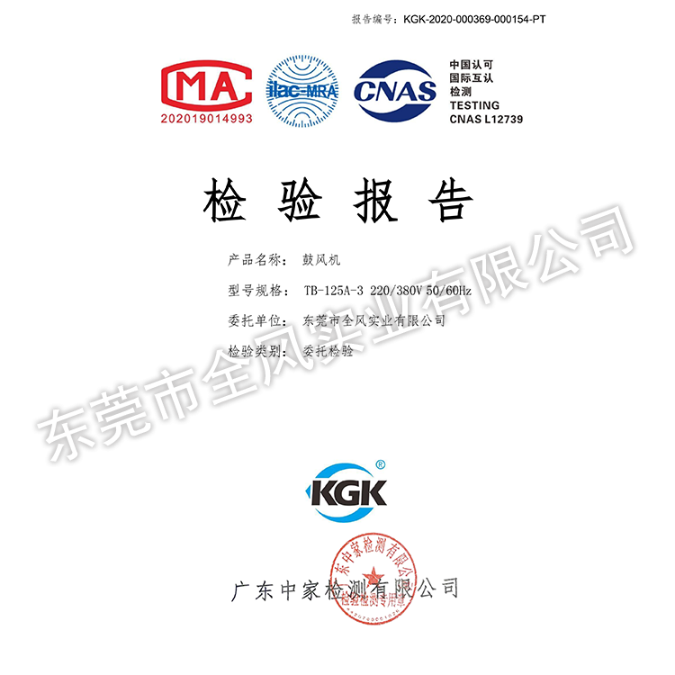 检测报告TB-125A-3