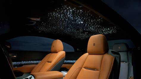 The starry sky ceiling in a Rolls-Royce car